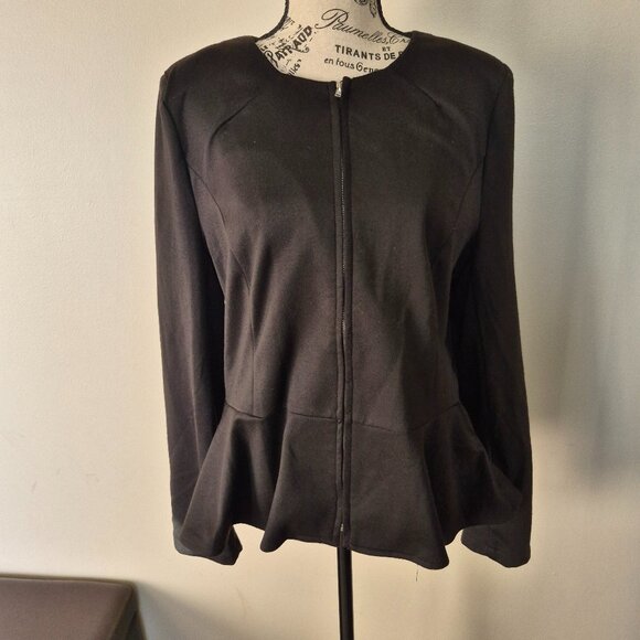 Peplum Zipper Jacket - Picture 1 of 13